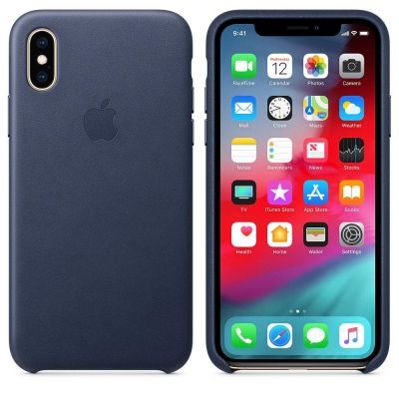 Чехол для мобильного телефона Apple Leather Case - iPhone X/Xs - Midnight Blue (MRWN2)
